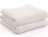 Newborn Muslin Baby Towel Cotton Gauze Super Soft Baby Bath Towels 6 Layers Infant Towels 2 Pack(White,Pink)