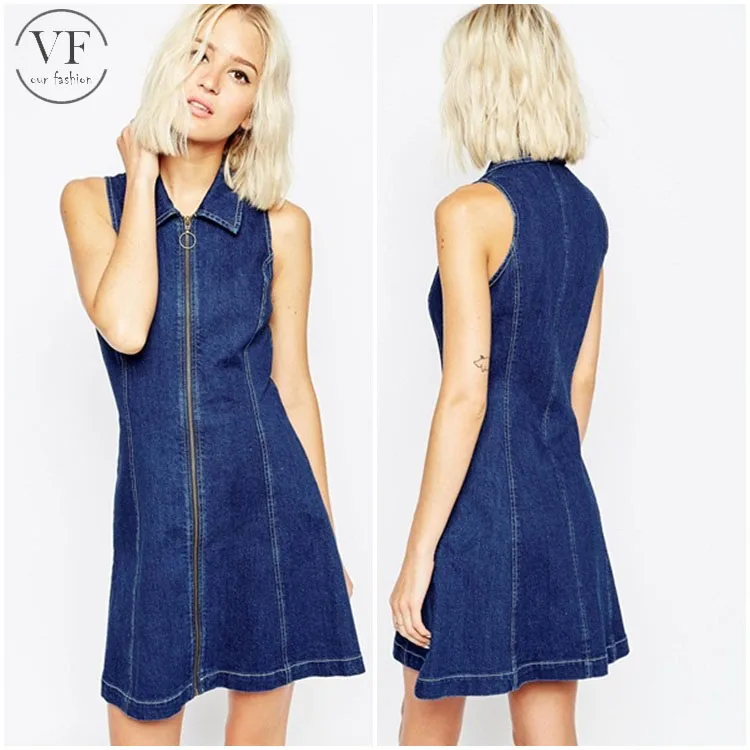 Hot Selling 17 Amazon Fashion Zip Front Women Denim One Piece Dress Buy Denim Dress Denim One Piece Dress Women Denim Dress Product On Alibaba Com