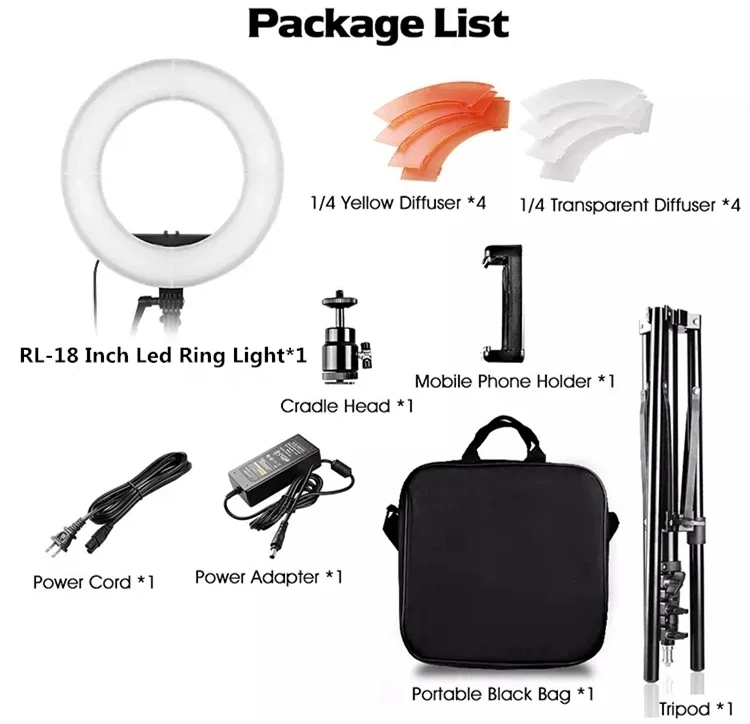 Factory Wholesale 18 Inch Ring Light 3200k 5600k Dimmable Led Ring