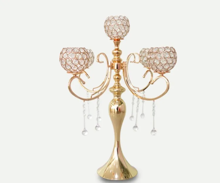 Factory wholesale decorative metal hollow iron glass tall wedding candle holder