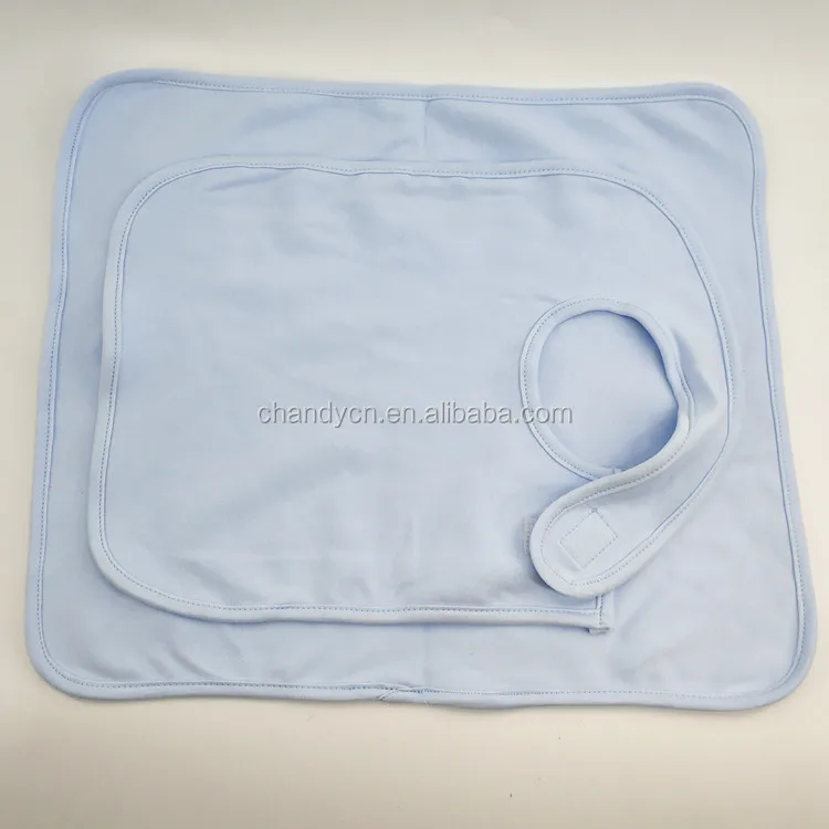 Wholesale Blank 100cotton White Ruffle Baby Bib And Burp Cloth Set