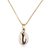 Women's Boho Fashion White And Gold Plated Real Cowrie Shell Necklace
