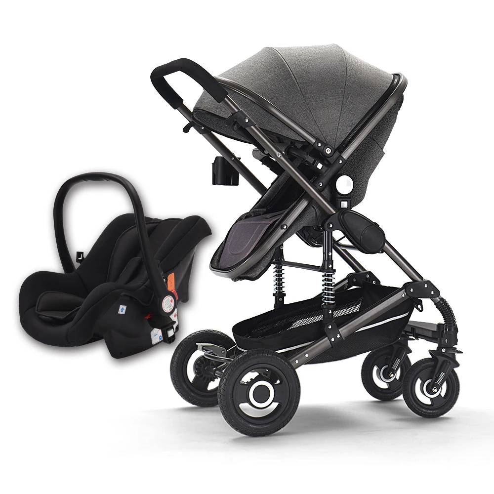Wholesale cheap travel system luxury baby stroller 3 in 1 with carrycot and carseat