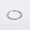 Custom size silver round flat metal key ring for keys