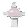 Custom Logo 4 in 1 USB Flash Drive gift memory stick otg type-c pen drive for samsung s8 s9 iphone X 8 7 Plus smart phones
