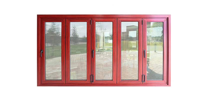 NFRC AS2047 standard custom sized external frosted glass aluminum bi fold folding doors