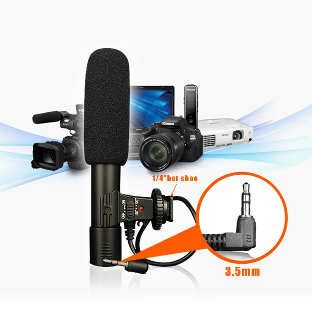 Fomito Mic-01 vidéo numérique DV Camera Professional Studio/Stereo Shotgun Microphone denregistrement pour Canon Nikon Pentax Olympus Panasonic Appareil Photo Reflex numérique 