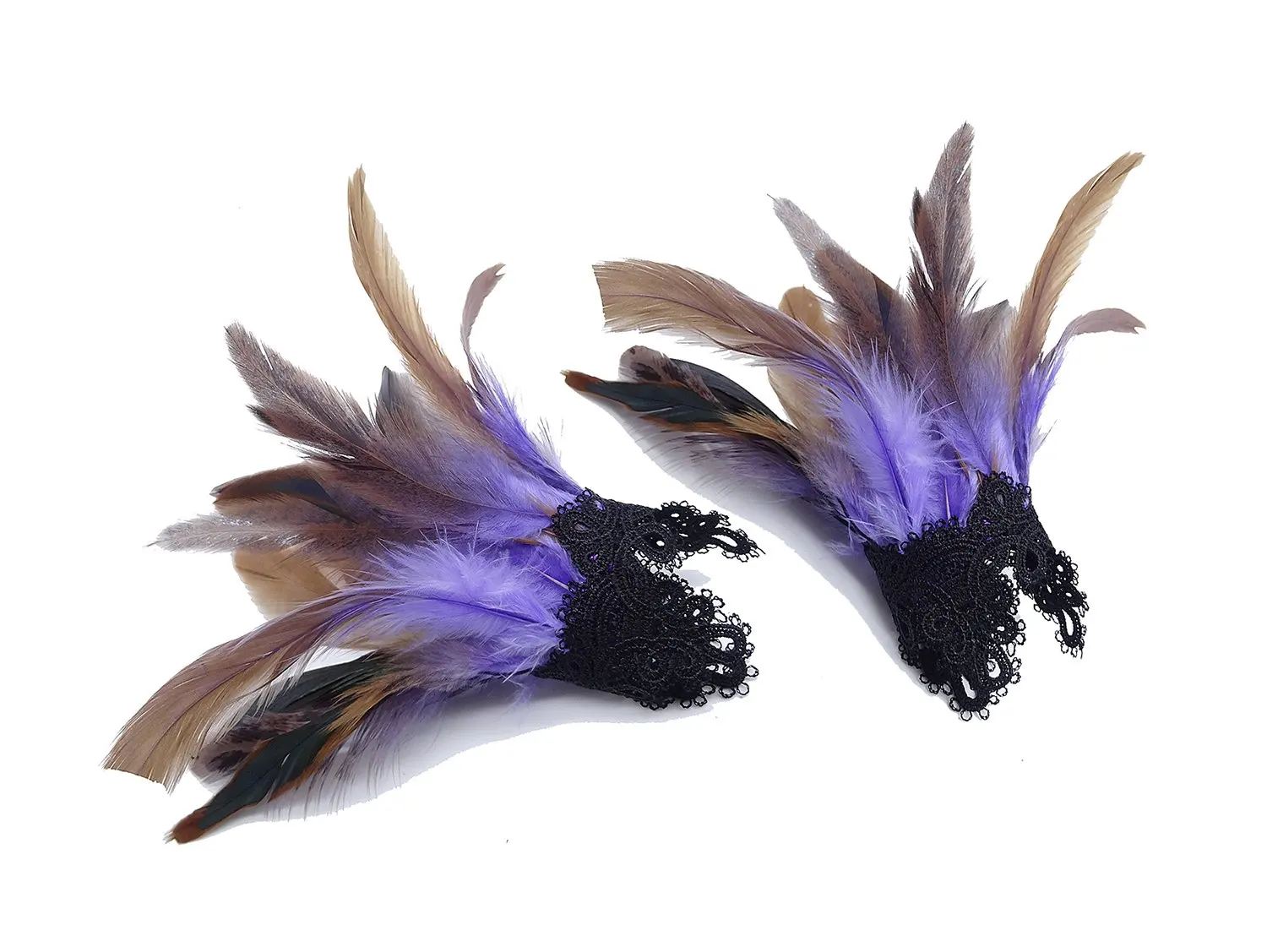 L'vow Real Nature Feather Cuffs For Game Party Halloween Pack Of 2