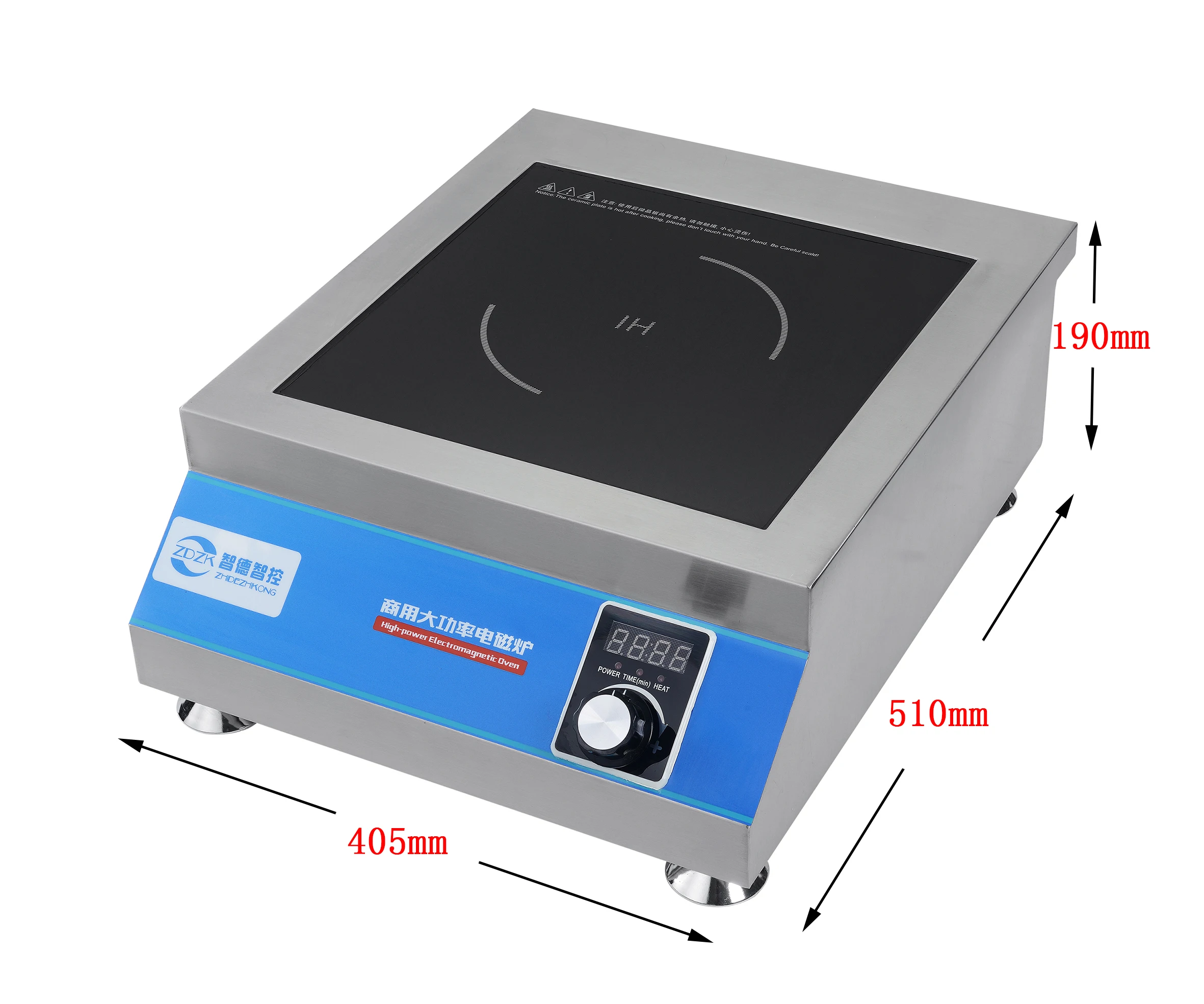 5000w Stainless Steel Countertop Restaurant Commercial Induction Soup