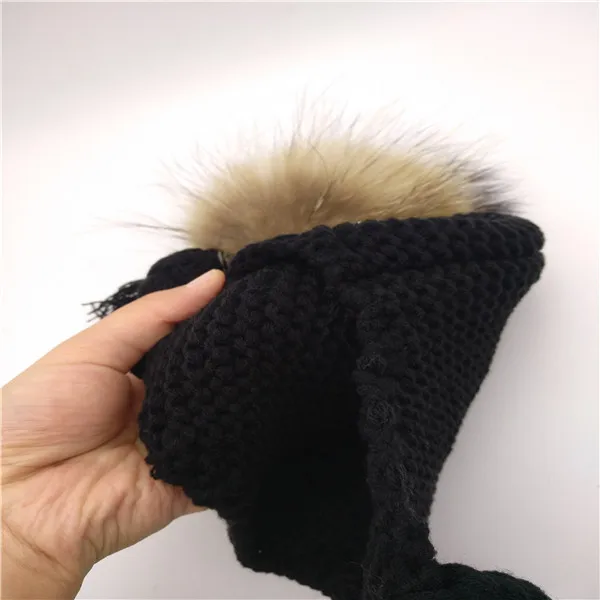 Putars Baby Cute Knitting Wool Hemming Hat Keep Warm Winter Warm Pompom Fur Ball Hat Cap