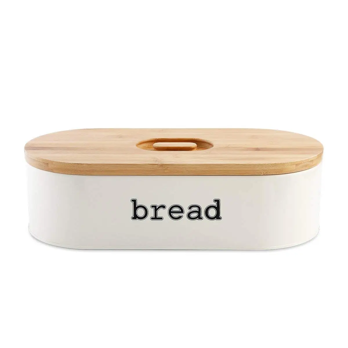 Modern Bread Box With Bamboo Cutting Board Lid Storage Metal Box Buy
