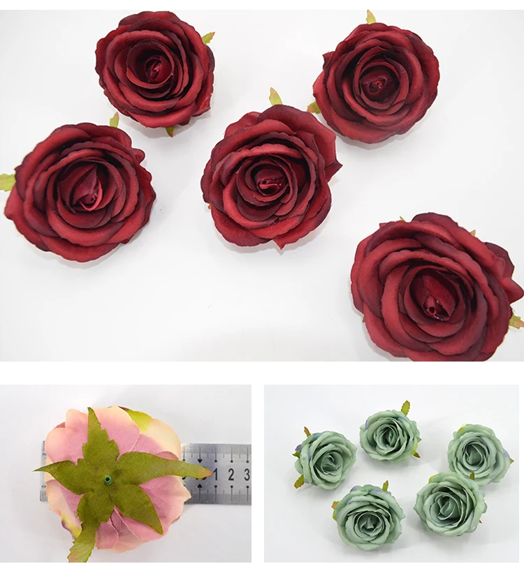 Silk Roses Flower Head Artificial Flowers Heads For Wedding Flowers