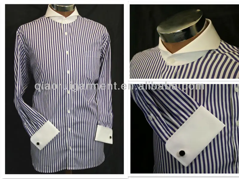 white cutaway collar dress shirt