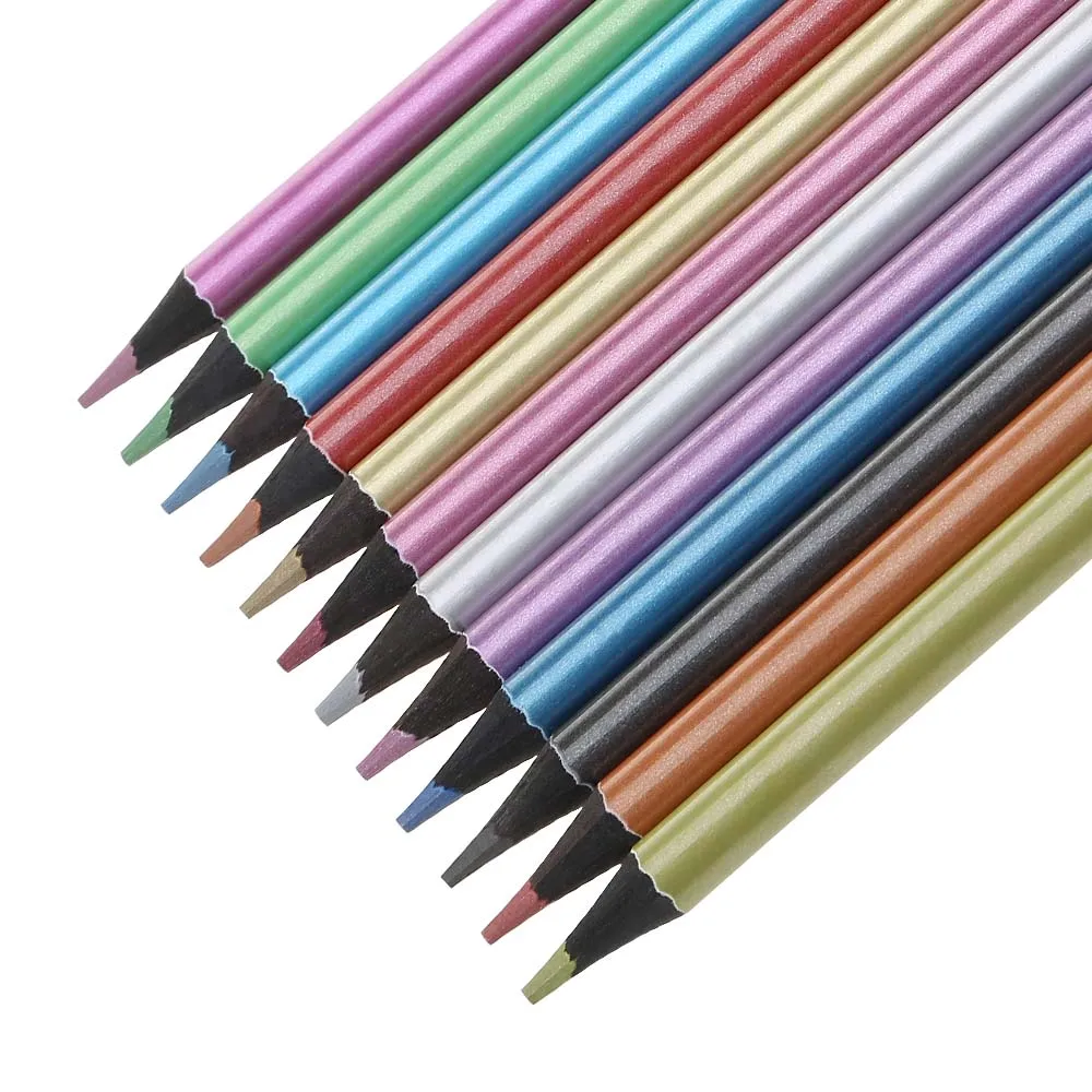 Black Wood Metallic Colored Pencils Set And Drawing Pencil Set - Buy ...