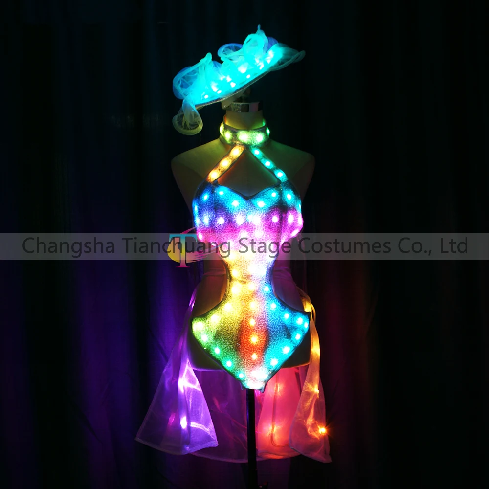 Popular Led Luminous Exotic Dancewear Pole Dancewear Lingerie Sexy