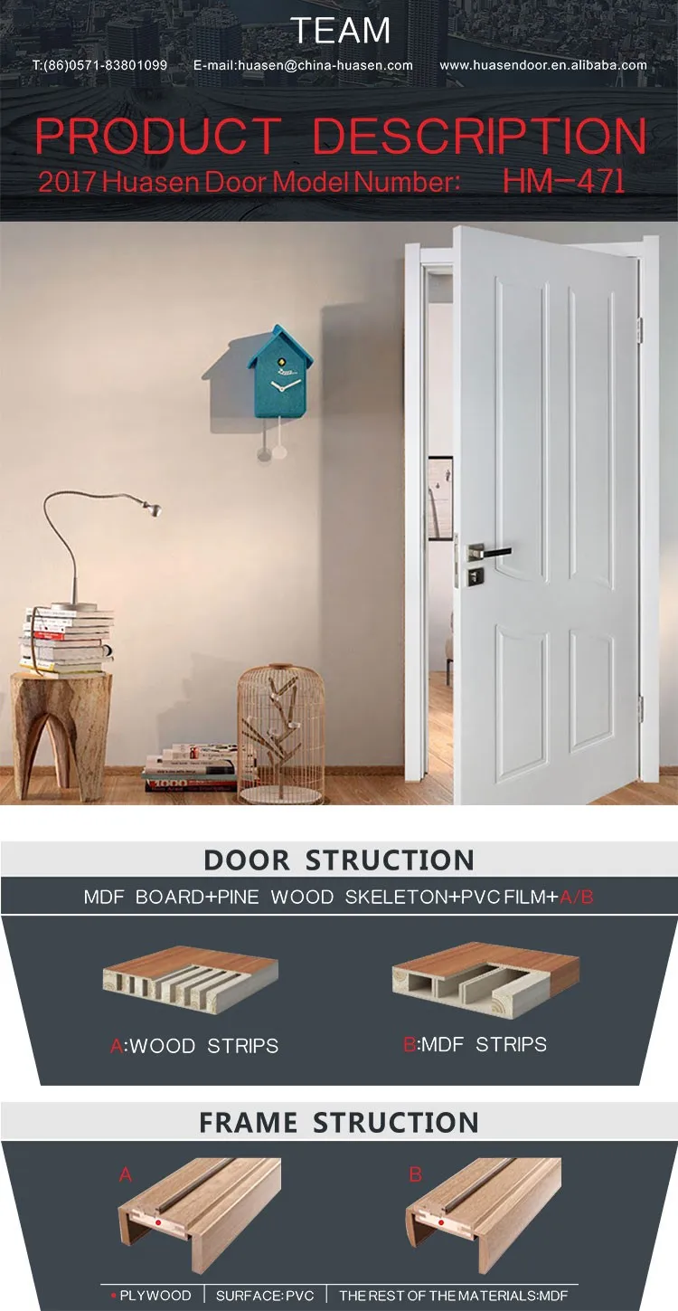2019 Latest Design Wooden MDF Jalousie Door Turkey design pvc wooden door