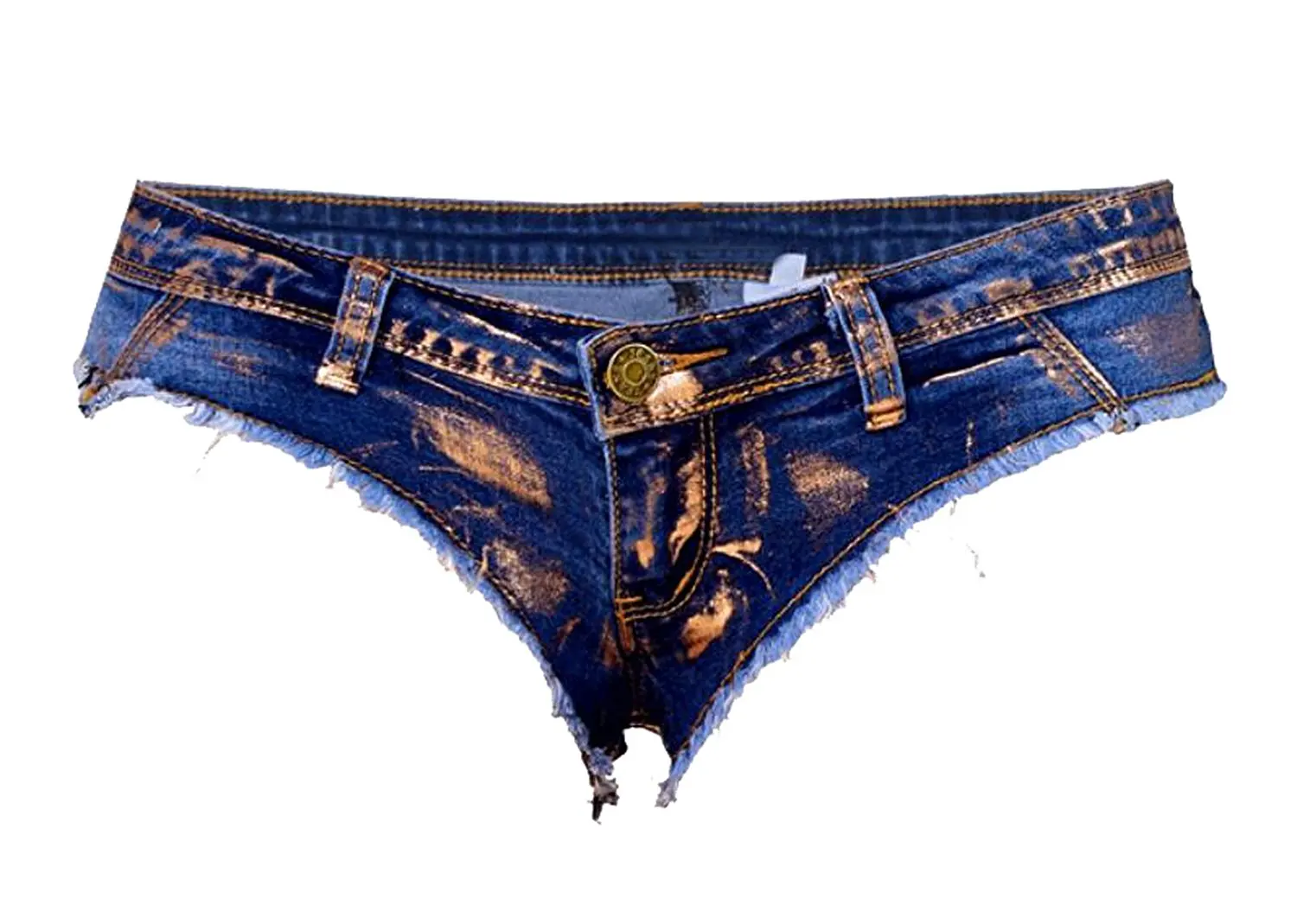 Buy LD Womens Low Waist Gilding Denim Thong Cheeky Jeans Shorts Hot ...