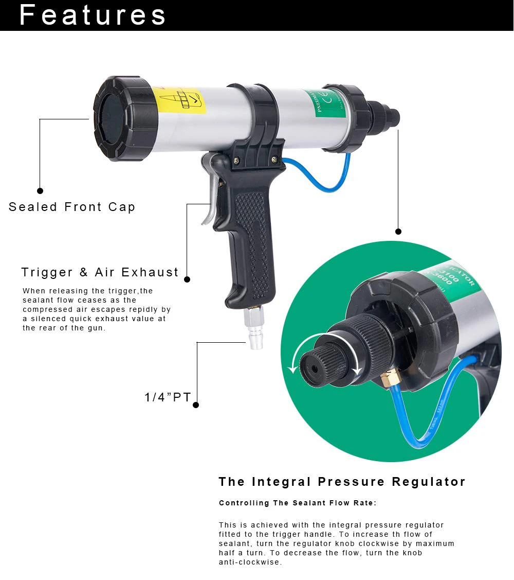 Air Power Caulk Gun Professional Airflow Caulking Gun Cartridge
