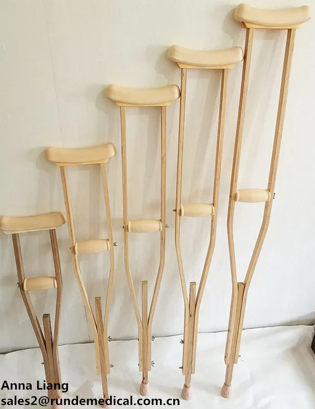 Adjustable Hot Sale Cheapest Light Weight Wooden Axillary Crutches