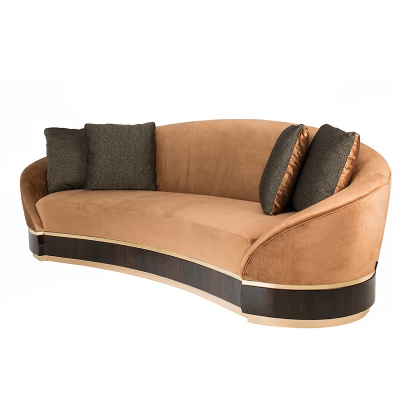 Luxury Half Round Fabric Couch Leisure Sofa For Living Room