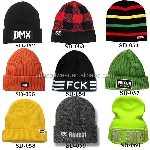 Wholesale custom customized beanie hat with custom label patch.jpg