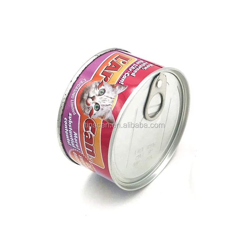 Round Cat Food Tin Can With Easy Open Lid And Plastic Cover Buy Cat Food Tin Can,Round Cat