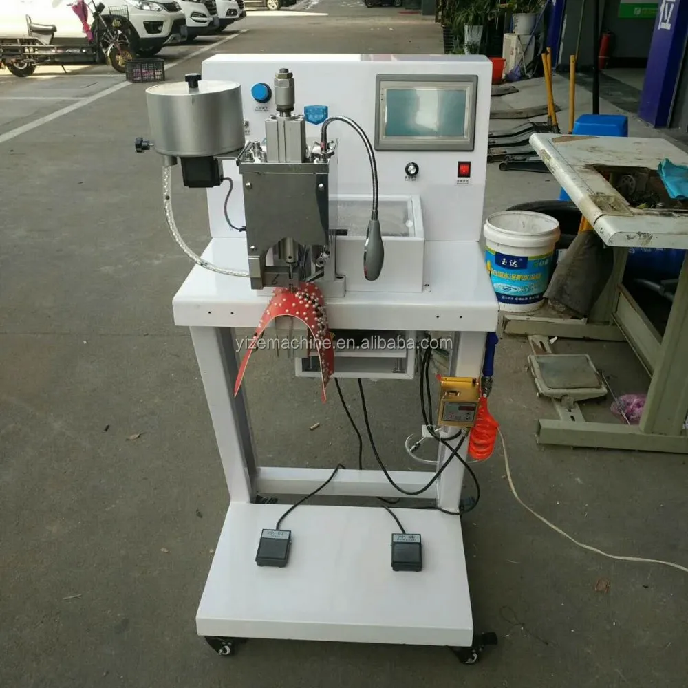 Automatic Beads Pearl Attaching Stringing Machine Pearl Beads Riveting