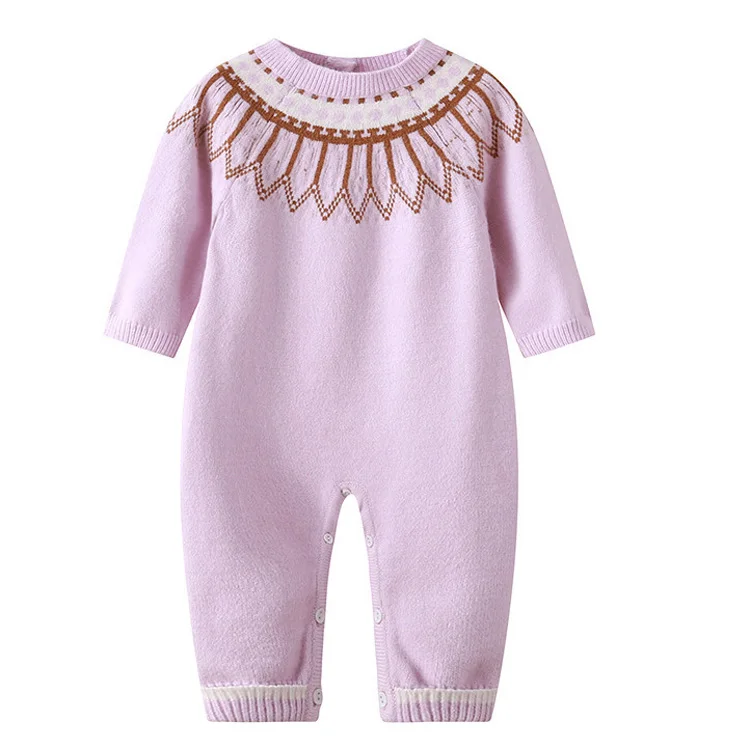 China Manufacturer Wholesale Romper Toddler Baby Fair Isle Knit Pattern Bamboo Baby Clothes