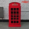 Vintage telephone booth shape metal art wine rack function bar decoration