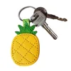 Promotional fruit shape keychain custom design PU leather pineapple keychain