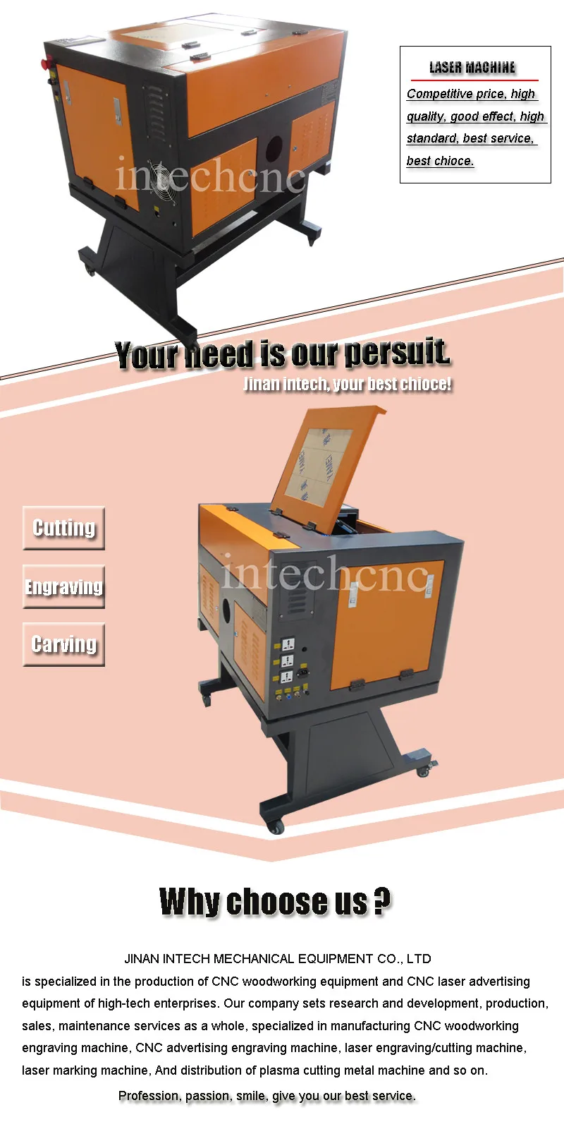 Newest 500*300mm laser engraving machine 50w