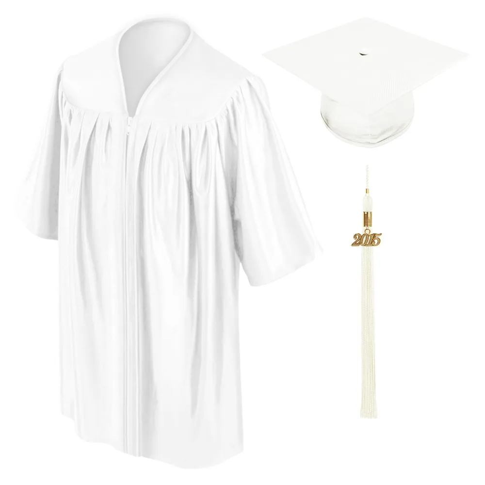 Kindergarten Graduation Gown Shiny White from China Manufacturer