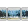 3 Panel abstract painting wall pictures dark blue forest for living room canvas painting art decoration no frame
