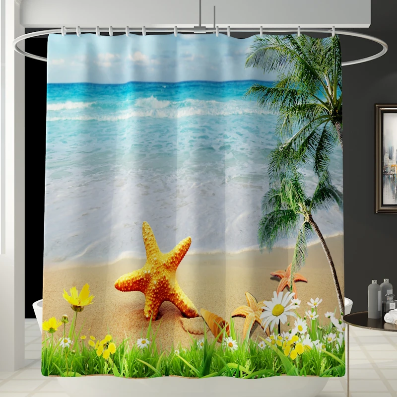 Ready to ship Bathroom Curtain Waterproof Fabric Geometric Shower Curtain and Bath Mat Cover Set 4Pcs