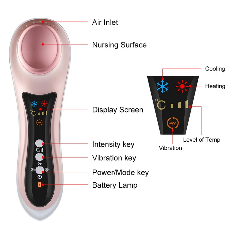 Cheapest home use hot and cold eye massager vibrating ultrasonic photon facial massager