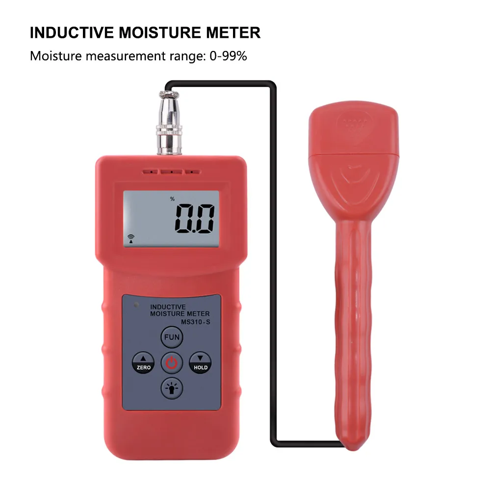MS310-S Portable Wood Timber Paper Bamboo Concrete Textile Digital Inductive Moisture Tester