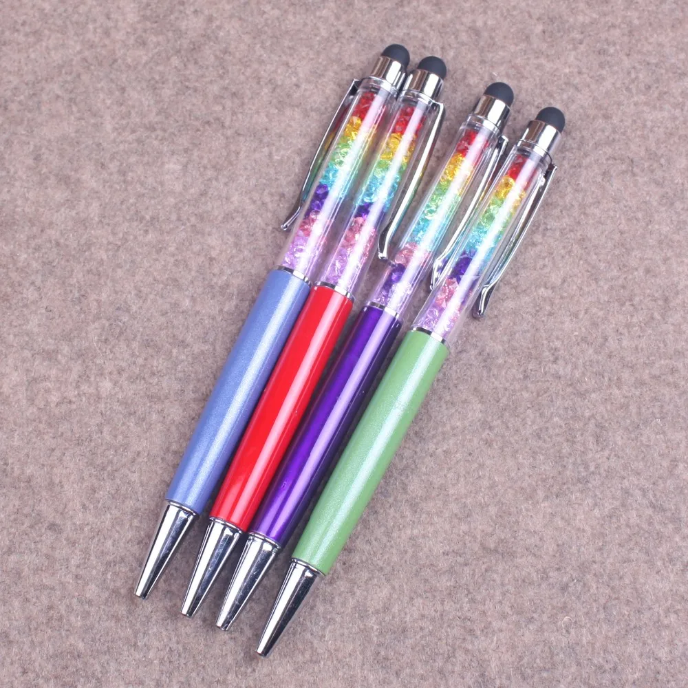 Alibaba Promotional Novelty Sparkle Touch Crystal Rainbow Pen With ...