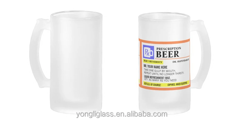 Best quality new product frosted glass beer mug/ brewing beer 425ml/beer