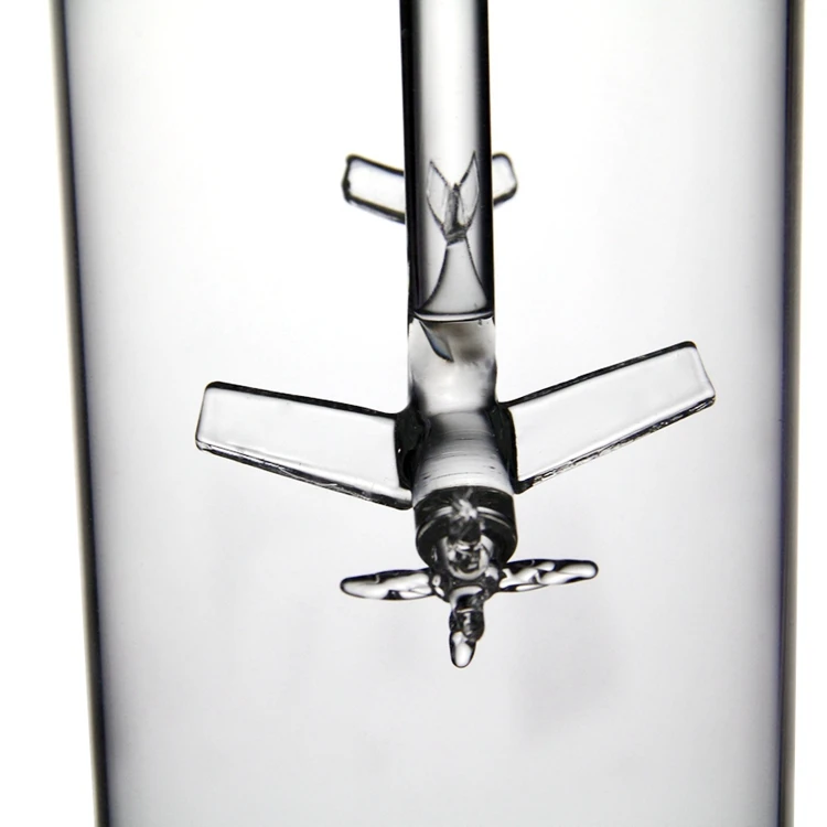 Customized Handmade High Borosilicate Glass Plane Bottles Liquor Bottle