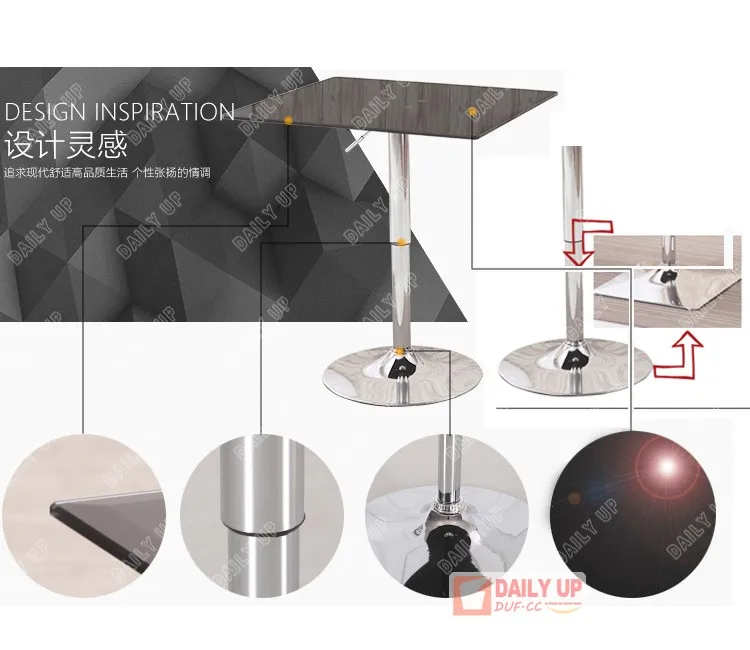 2016 Latest Dining Table Designs Height Adjustable Glass Banquet Table Mirrored Leisure Entertainment Table Top Made In China