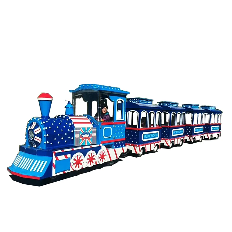 Carnival Theme Park Game Amusement Rides Fairground Equipment 18/24/42 Seats attraction Kiddie or Adult electric Trackless Train