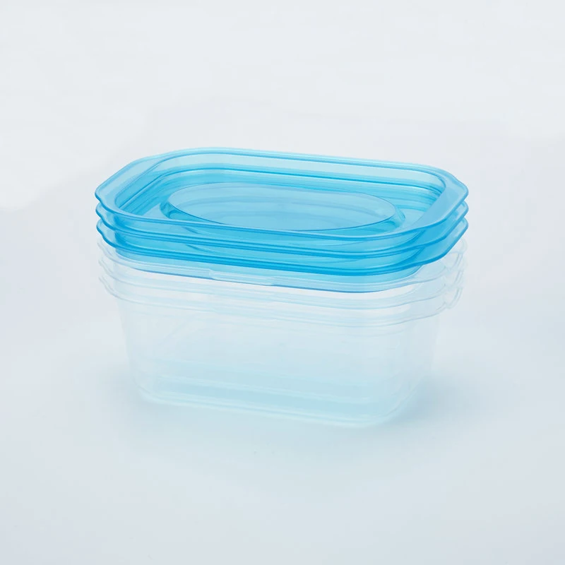 Eco-Friendly 500ml Plastic Food Storage Containers 3-Piece Set Square ...