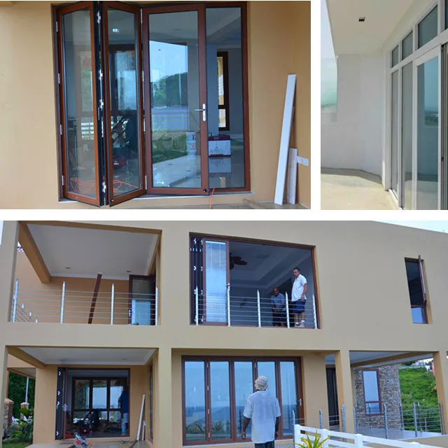 Aluminum exterior bifold door with 6mm double tempered glass