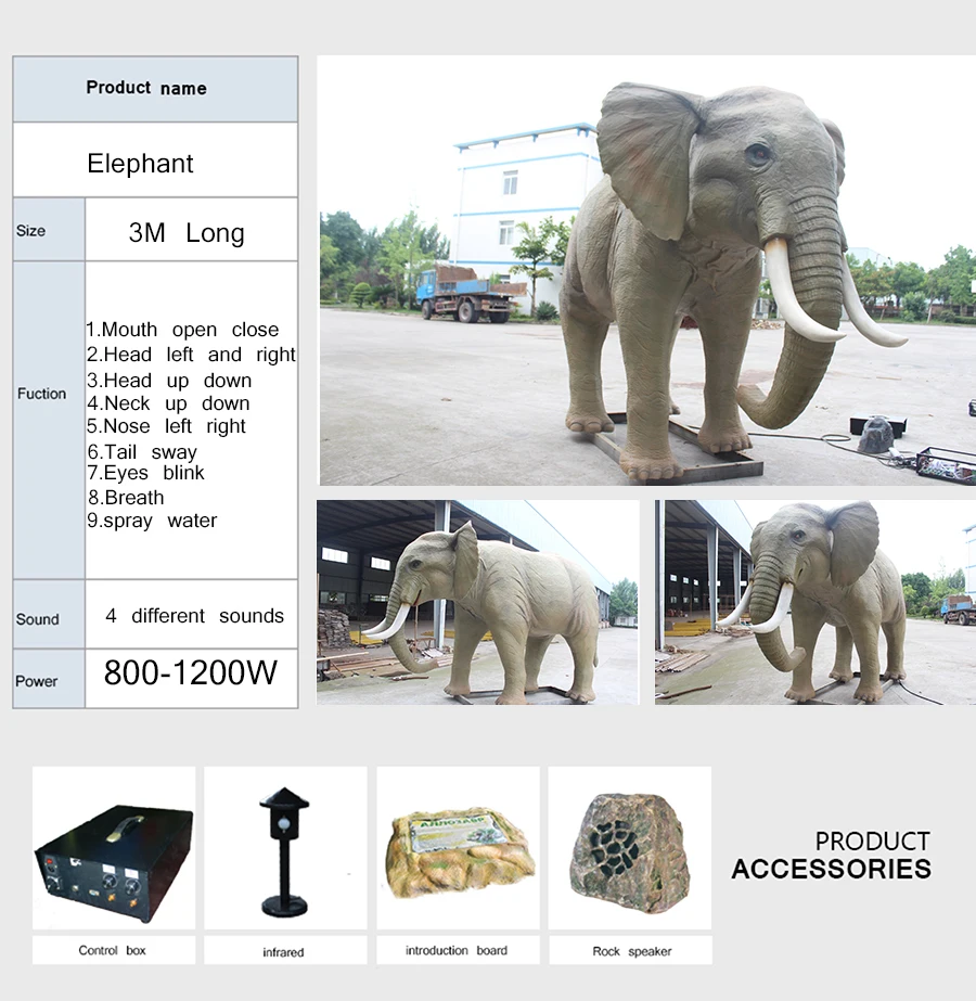 Berukuran Manusia Animasi Hewan Besar Pekerjaan Tangan Gajah Model