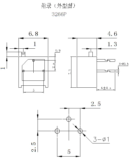 100k Ohm B104 Trim Pot 3266 Series/3266 Trimming Potentiometer Buy 100k Ohm Potentiometer 3266