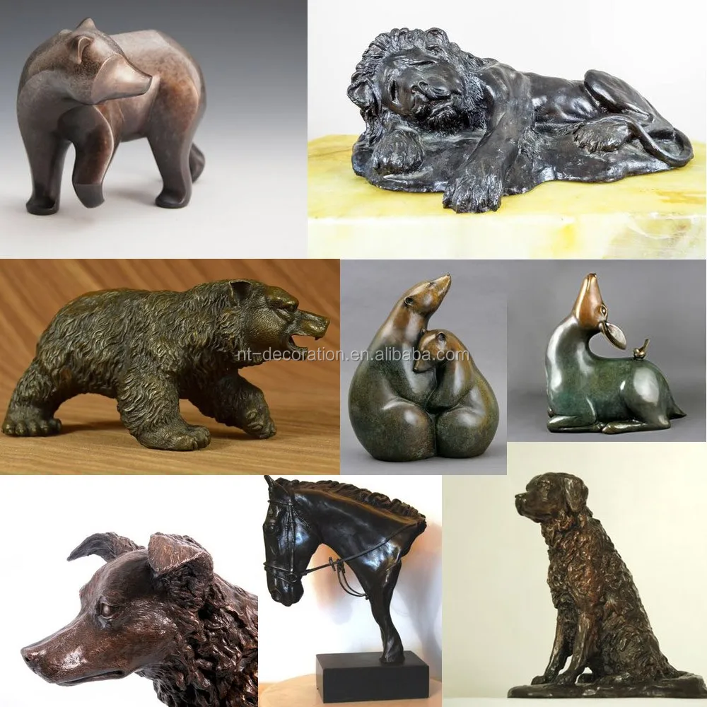 Home Decor Dog Animal Sculpture Dog Bronze Figurine Table top Animal Bronze
