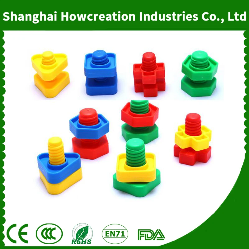 Plastic Toy Nuts And Bolts Set 54 Pc Occupational Therapy Matching