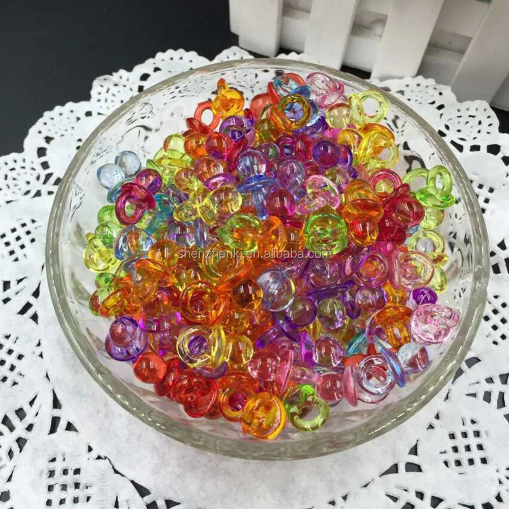 Mini Pacifiers Baby Shower Favors Clear Party Decorations Girl Boy Decoration