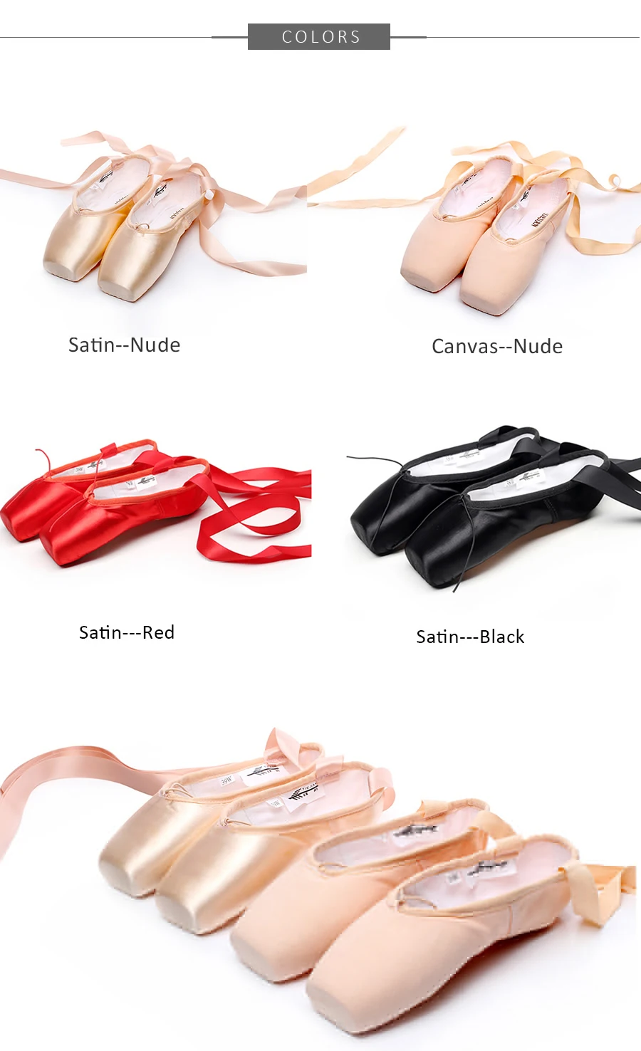 Red satin wholesale leather split sole ballet shoes