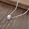 Silver Plated Cube Pendant Necklace